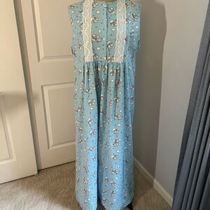 Women’s Custom Made Blue Sheep Patterned Maxi Night Gown